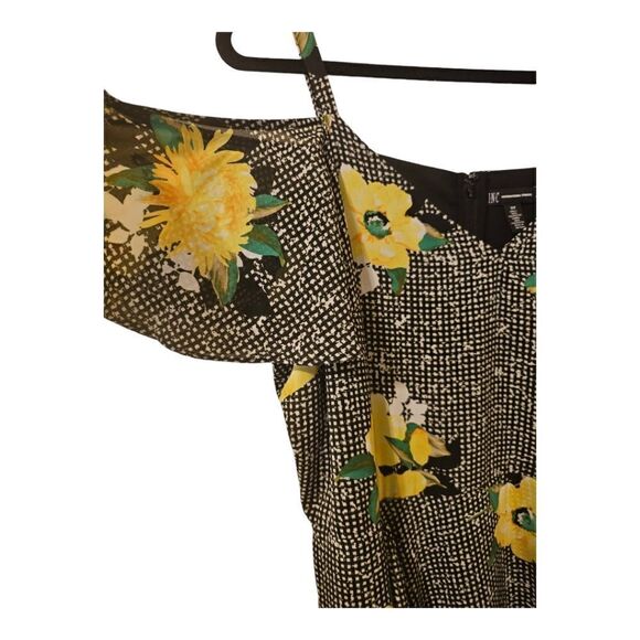 INC INTERNATIONAL CONCEPTS Cold Shoulder Gingham Floral Check Dress - Size 18W - Picture 6 of 13